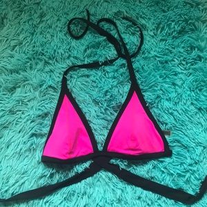VS PINK padded triangle top with crossing straps